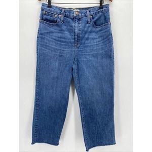 Madewell Raw Hem High Rise Slim Wide Leg Crop Jean